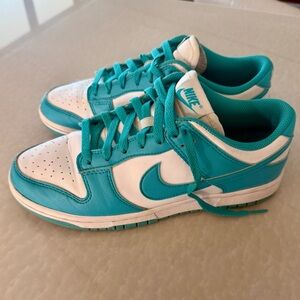 EUC Nike Dunk Low Clear Jade DV0833-101 Teal White Sz 8.5 Authentc